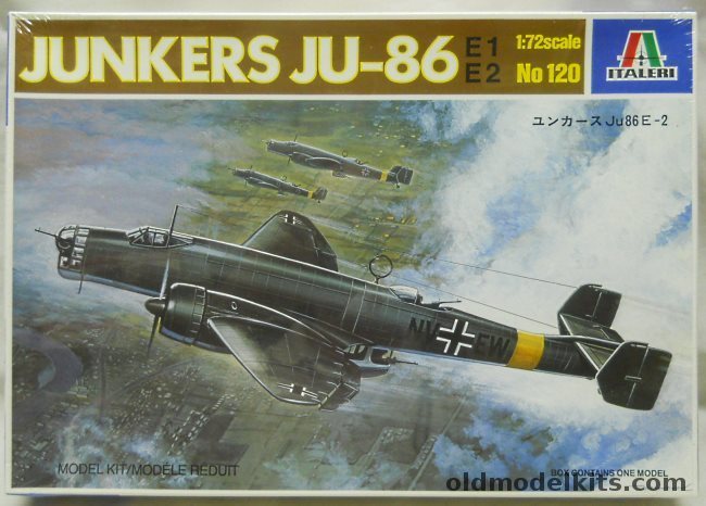 Italeri 1/72 Junkers Ju-86 E1 / E2 Diesel Powered Bomber, 120 plastic model kit